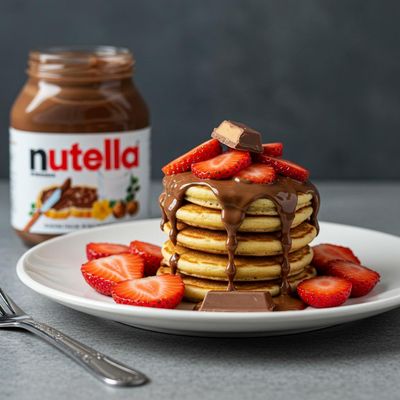 Nutella Strawberries Mini Pancakes